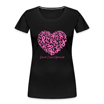 Breast Cancer Awareness - Women's Premium Organic T-Shirt - black - Front - Mia (176cm)