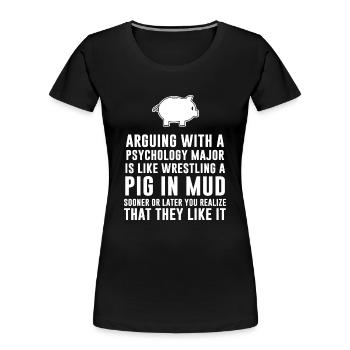 Psychology Major - Women's Premium Organic T-Shirt - black - Front - Mia (176cm)