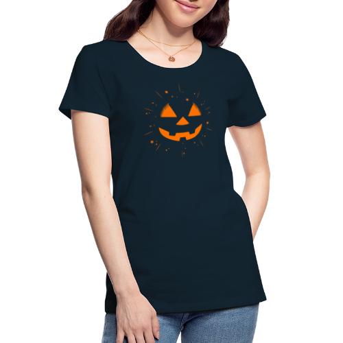 SKM Pumpkin Face & Stars, Orange - Women's Premium Organic T-Shirt