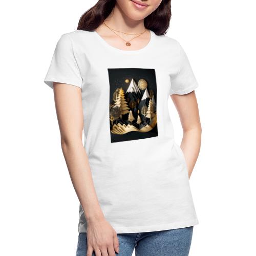 Gold and Black Wonderland - Whimsical Wintertime - Women's Premium Organic T-Shirt