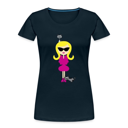 A Blonde Cutie and Her Lovely Cats - Women's Premium Organic T-Shirt