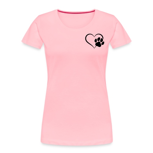 Pawprint Heart - Front - Women's Premium Organic T-Shirt
