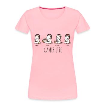 Gamer Life Funny Video Gamer - Women's Premium Organic T-Shirt - pink - Front