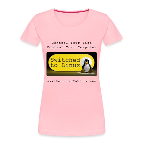Switched to Linux Logo with Black Text - Women's Premium Organic T-Shirt
