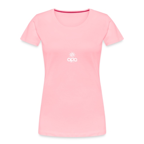 Short Sleeve T-Shirt with small all white OPA logo - Women's Premium Organic T-Shirt