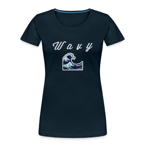 Wavy Abstract Design - Women's Premium Organic T-Shirt