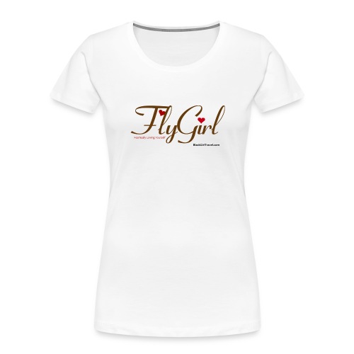 FlyGirlTextGray jpg - Women's Premium Organic T-Shirt