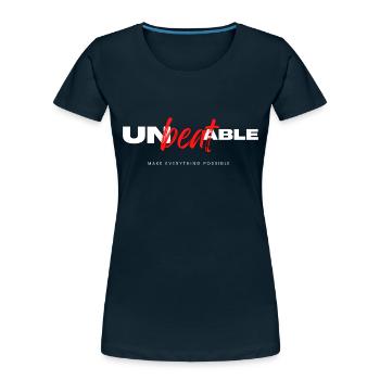 unbeatable - Women's Premium Organic T-Shirt - deep navy - Front - Mia (176cm)