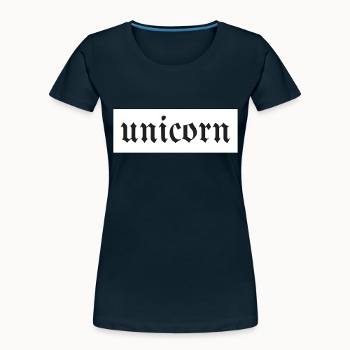 Gothic Unicorn Text White Background - Women's Premium Organic T-Shirt