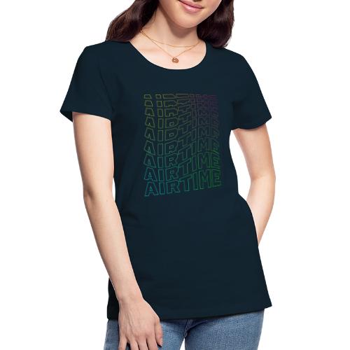 airtime textblock hollow wave rainbow - Women's Premium Organic T-Shirt
