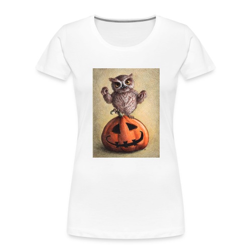 Funny Halloween Owl - Women's Premium Organic T-Shirt