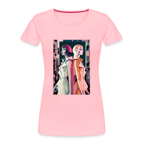 Trench Coats - Vibrant Colorful Fashion Portrait - Women's Premium Organic T-Shirt