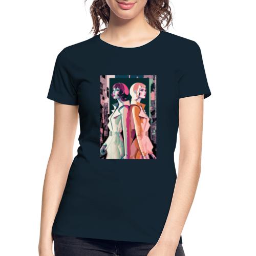 Trench Coats - Vibrant Colorful Fashion Portrait - Women's Premium Organic T-Shirt