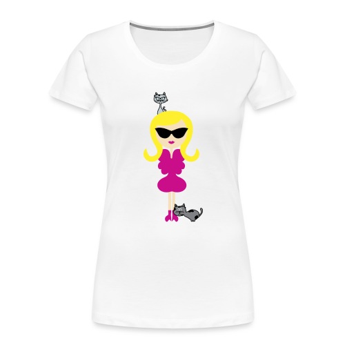 A Blonde Cutie and Her Lovely Cats - Women's Premium Organic T-Shirt