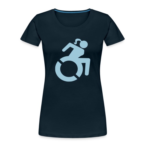 Wheelchair woman symbol. lady in wheelchair - Women's Premium Organic T-Shirt