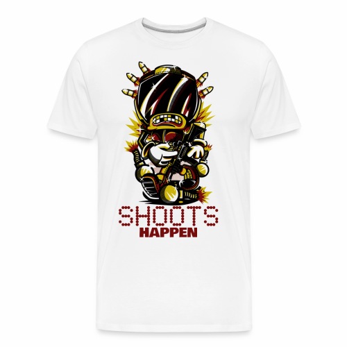 Shoots Happen Battle Royal Shotter Gamer Sayings - Men's Premium Organic T-Shirt