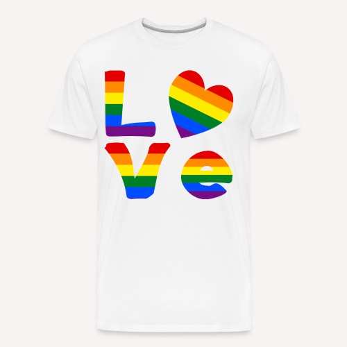 Gay Pride Rainbow LOVE - Men's Premium Organic T-Shirt