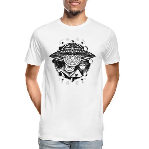 Egyptian Pharaoh Pyramid Alien UFO - Men's Premium Organic T-Shirt