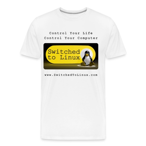 Switched to Linux Logo with Black Text - Men's Premium Organic T-Shirt