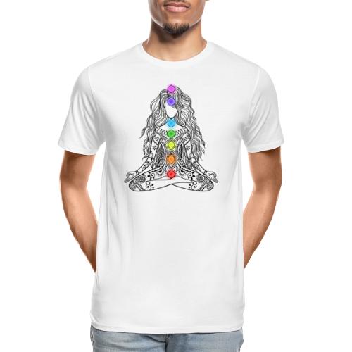 Mediation Girl & Chakras - Men's Premium Organic T-Shirt