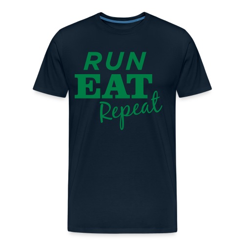 Run Eat Repeat buttons medium - Men's Premium Organic T-Shirt