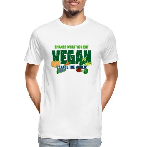 Change what you eat, change the world - Vegan - Men's Premium Organic T-Shirt