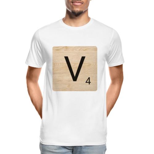 Wooden Letter V - Men's Premium Organic T-Shirt