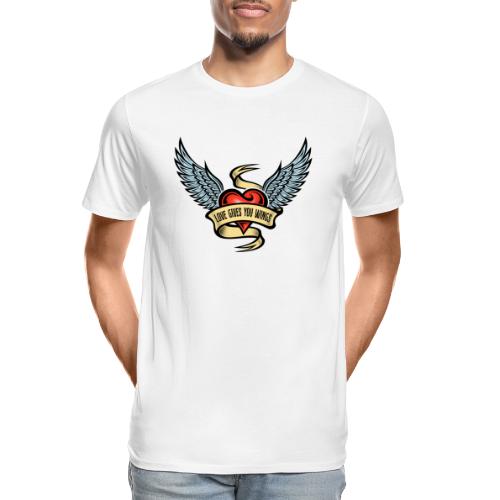 Love Gives You Wings, Heart With Wings - Men's Premium Organic T-Shirt