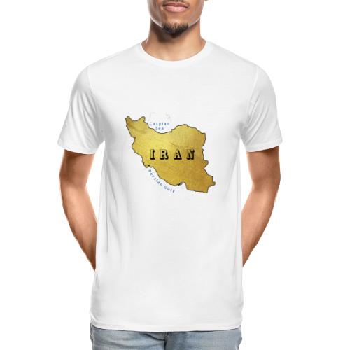 Iran Gold Map - Men's Premium Organic T-Shirt