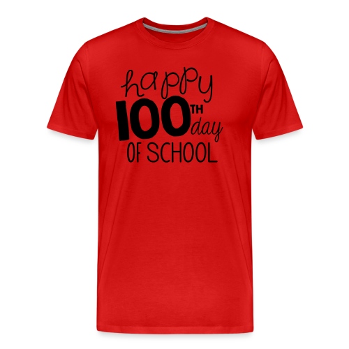 Happy 100th Day of School Chalk Teacher T-Shirt - Men's Premium Organic T-Shirt