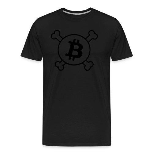 btc pirateflag jolly roger bitcoin pirate flag - Men's Premium Organic T-Shirt