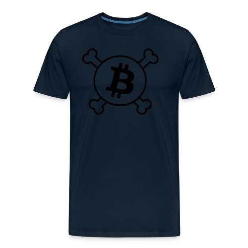 btc pirateflag jolly roger bitcoin pirate flag - Men's Premium Organic T-Shirt