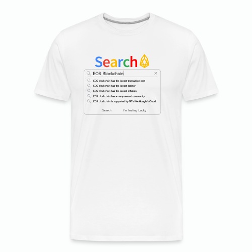 SEARCH WHITE EOS BLOCKCHAIN T-SHIRT - Men's Premium Organic T-Shirt