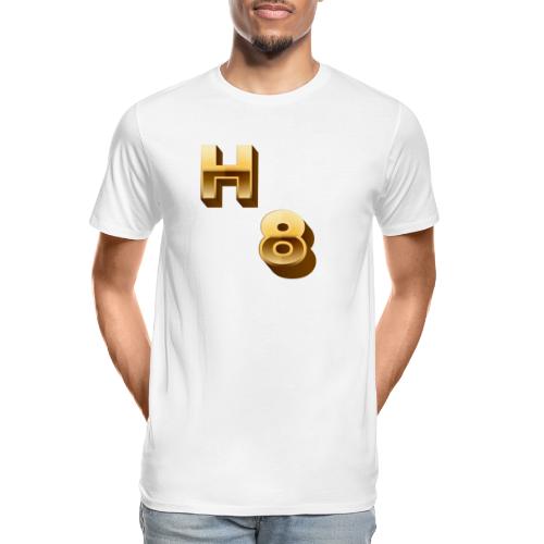 H 8 Letter & Number logo design - Men's Premium Organic T-Shirt