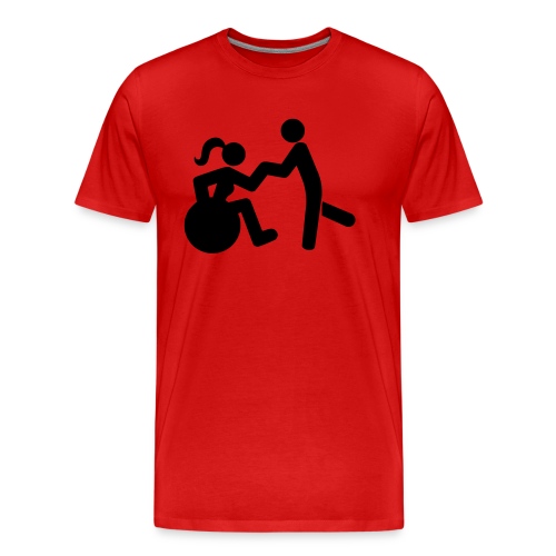 Dancing lady wheelchair user with man - Men's Premium Organic T-Shirt