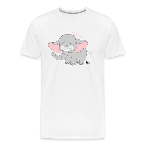 Thai Baby elephant : Stay safe - Men's Premium Organic T-Shirt