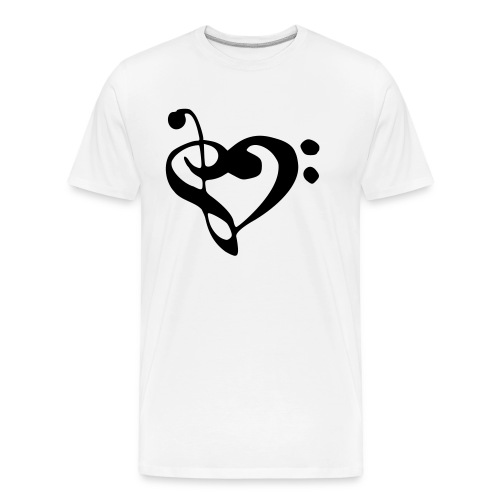 musical note with heart - Men's Premium Organic T-Shirt