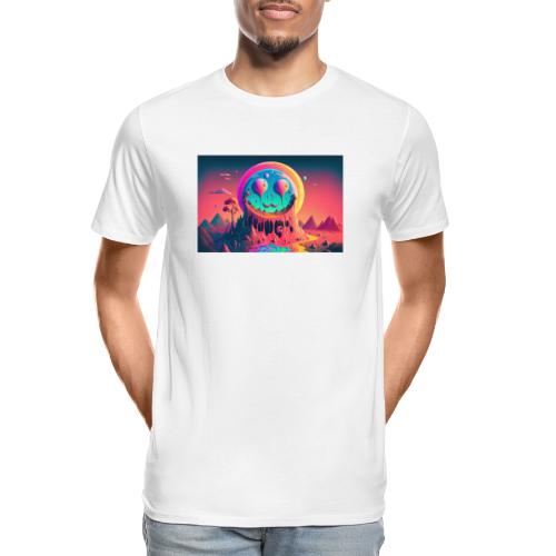 Paint Drip Smiling Face Mountain - Psychedelia - Men's Premium Organic T-Shirt