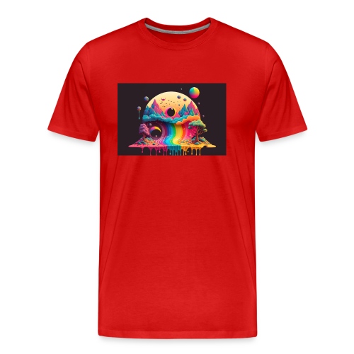 Full Moon Over Rainbow River Falls - Psychedelia - Men's Premium Organic T-Shirt