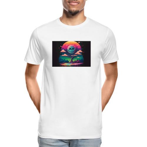 A Full Skull Moon Smiles Down On You - Psychedelic - Men's Premium Organic T-Shirt