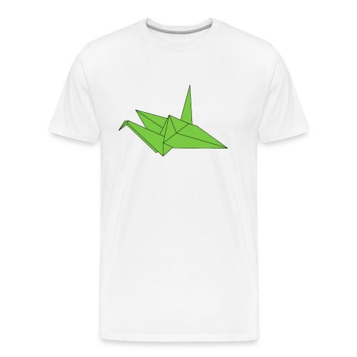 Origami Paper Crane Design - Green - Men's Premium Organic T-Shirt