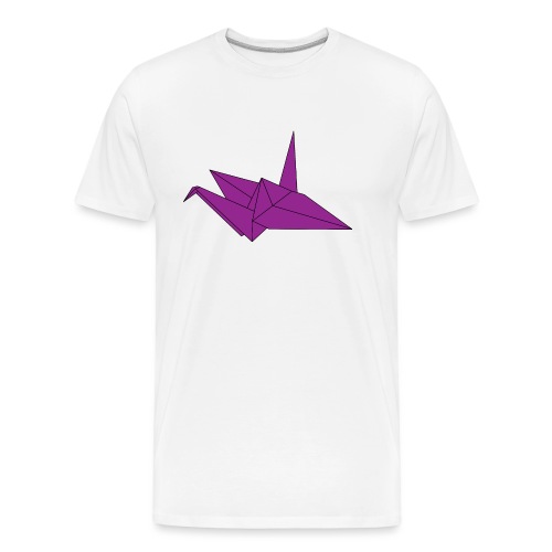 Origami Paper Crane Design - Purple - Men's Premium Organic T-Shirt