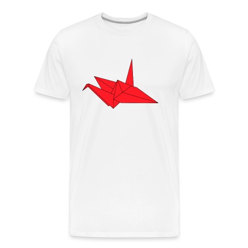 Origami Paper Crane Design - Red - Men's Premium Organic T-Shirt