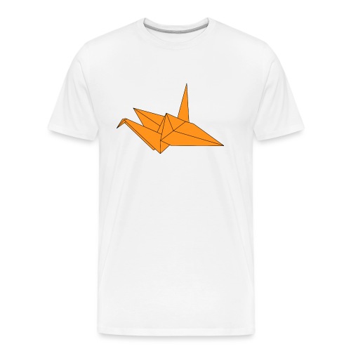 Origami Paper Crane Design - Orange - Men's Premium Organic T-Shirt