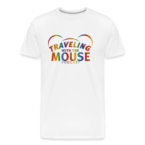 TravelingWithTheMouse logo transparent Rainbow Cr - Men's Premium Organic T-Shirt
