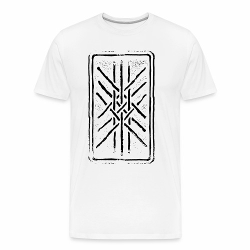 Web of Wyrd grid Skulds Web Net Bindrune symbol - Men's Premium Organic T-Shirt