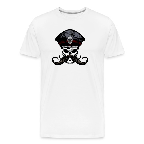 skull hipster mustache mustachioed cape cap - Men's Premium Organic T-Shirt