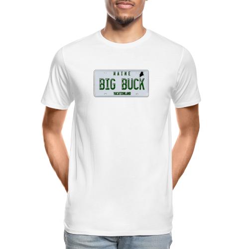 Maine LICENSE PLATE Big Buck Camo - Men's Premium Organic T-Shirt