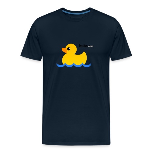 Hubs Duck - Wordmark and Water - Men's Premium Organic T-Shirt