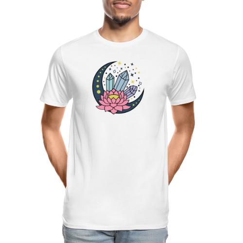 Half A Moon, Healing Crystals Lotus Flower - Men's Premium Organic T-Shirt
